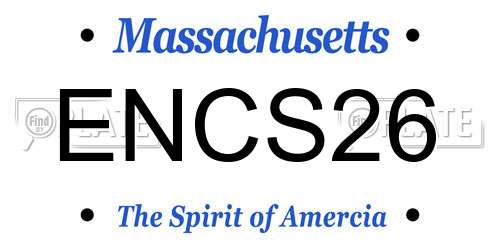 ENCS26 Massachusetts License Plate