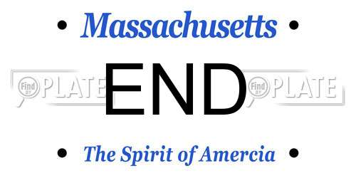 END Massachusetts License Plate