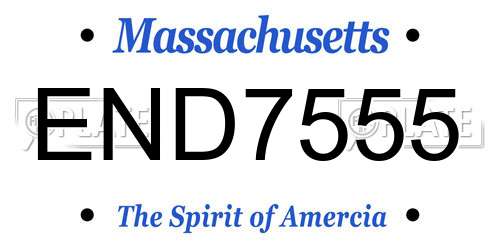 END7555 Massachusetts License Plate