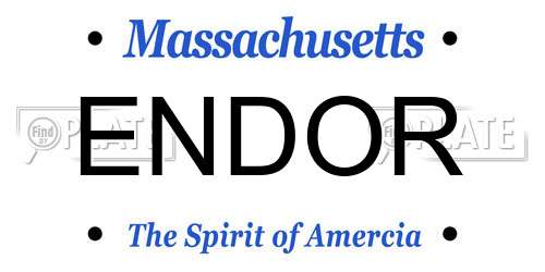 ENDOR Massachusetts License Plate