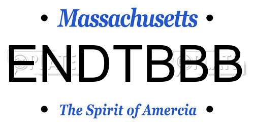 ENDTBBB Massachusetts License Plate