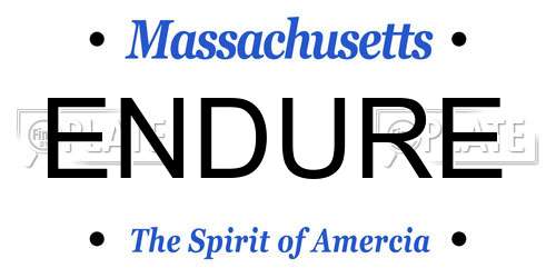 ENDURE Massachusetts License Plate