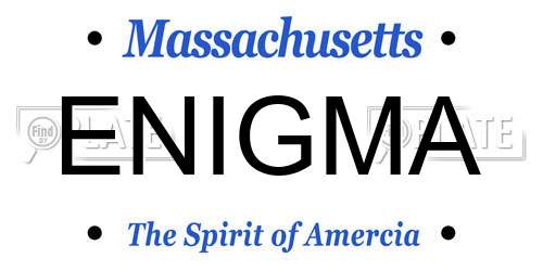 ENIGMA Massachusetts License Plate
