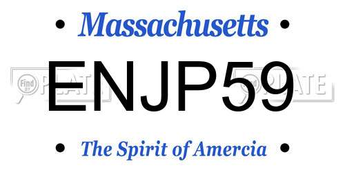 ENJP59 Massachusetts License Plate