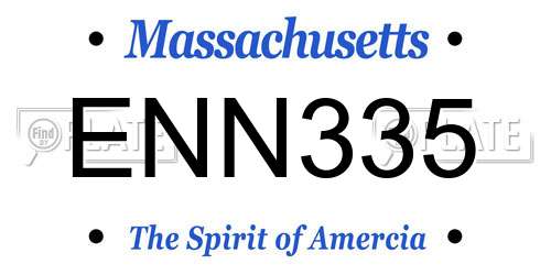 ENN335 Massachusetts License Plate