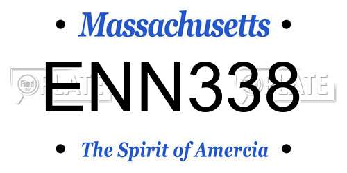 ENN338 Massachusetts License Plate