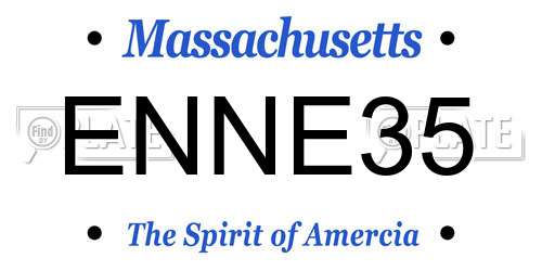 ENNE35 Massachusetts License Plate