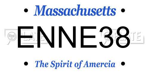 ENNE38 Massachusetts License Plate