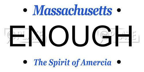 ENOUGH Massachusetts License Plate