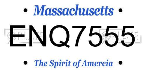ENQ7555 Massachusetts License Plate