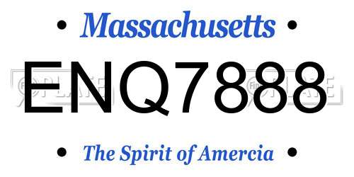 ENQ7888 Massachusetts License Plate
