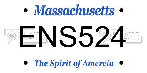 ENS524 Massachusetts License Plate