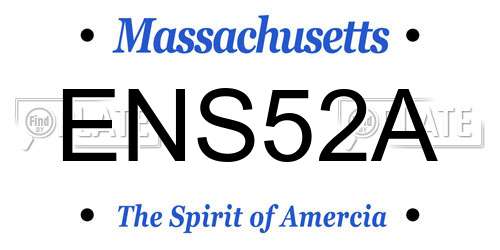 ENS52A Massachusetts License Plate