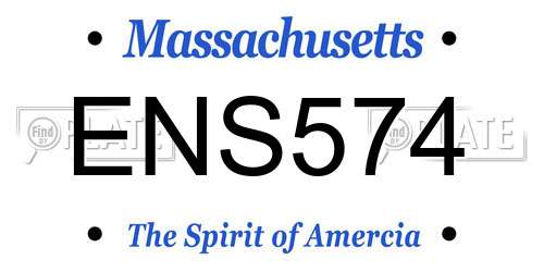 ENS574 Massachusetts License Plate