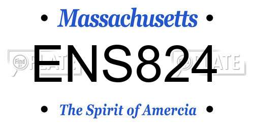 ENS824 Massachusetts License Plate