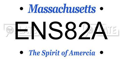 ENS82A Massachusetts License Plate