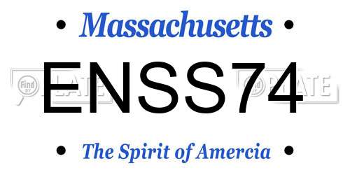 ENSS74 Massachusetts License Plate