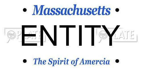 ENTITY Massachusetts License Plate