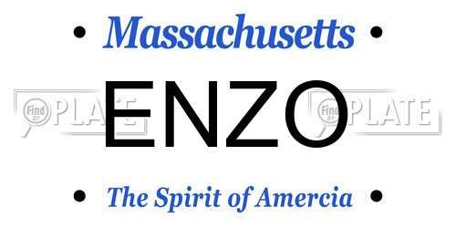 ENZO Massachusetts License Plate