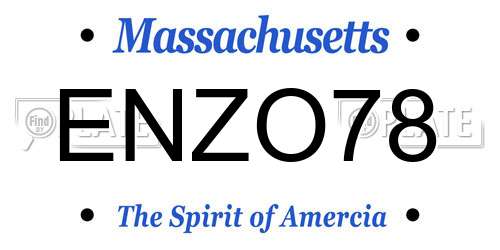 ENZO78 Massachusetts License Plate