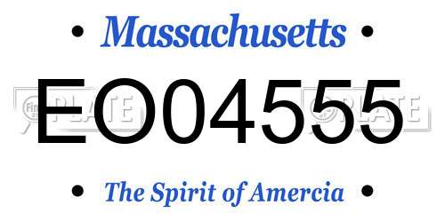 EO04555 Massachusetts License Plate