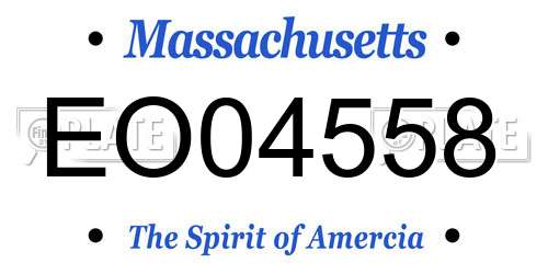 EO04558 Massachusetts License Plate