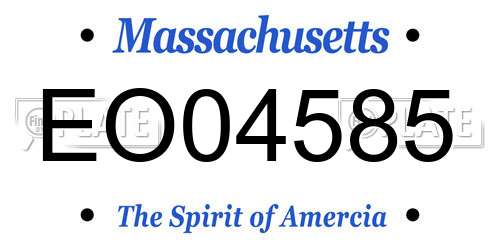 EO04585 Massachusetts License Plate