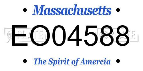 EO04588 Massachusetts License Plate
