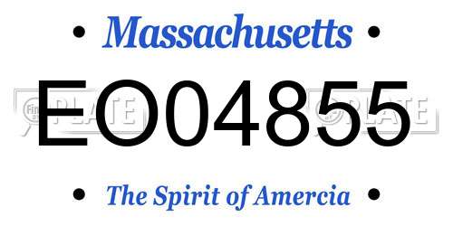 EO04855 Massachusetts License Plate