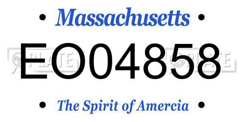 EO04858 Massachusetts License Plate