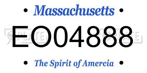EO04888 Massachusetts License Plate