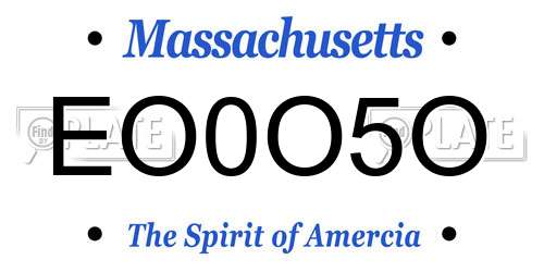 EO0O5O Massachusetts License Plate
