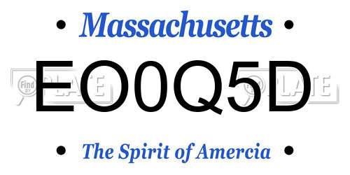 EO0Q5D Massachusetts License Plate