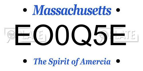EO0Q5E Massachusetts License Plate