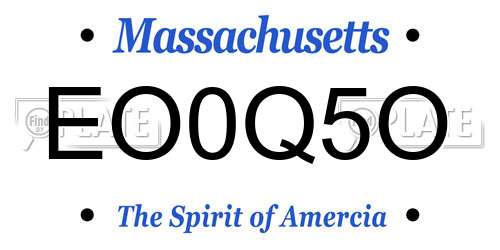 EO0Q5O Massachusetts License Plate