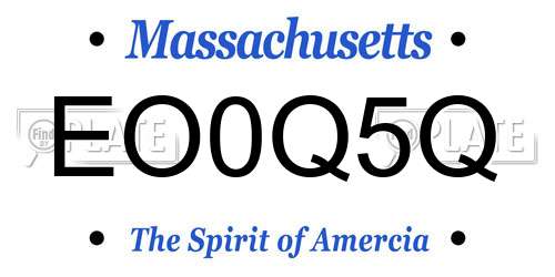 EO0Q5Q Massachusetts License Plate