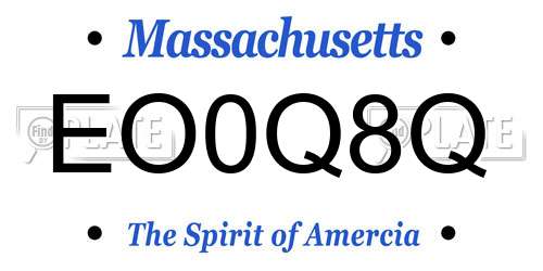 EO0Q8Q Massachusetts License Plate