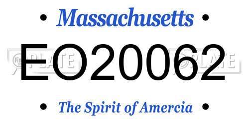 EO20062 Massachusetts License Plate