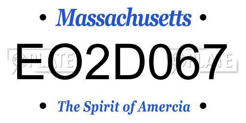 EO2D067 Massachusetts License Plate