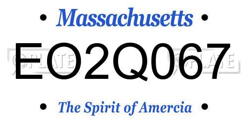EO2Q067 Massachusetts License Plate