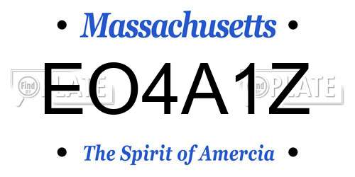 EO4A1Z Massachusetts License Plate