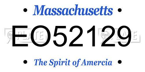EO52129 Massachusetts License Plate