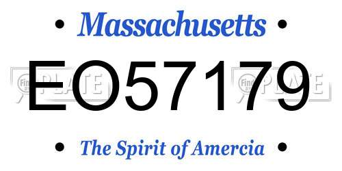 EO57179 Massachusetts License Plate