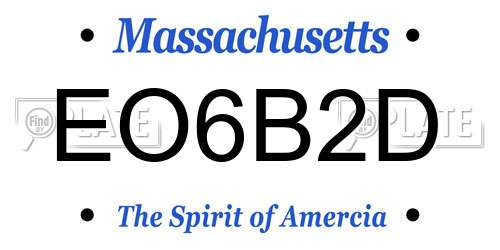 EO6B2D Massachusetts License Plate