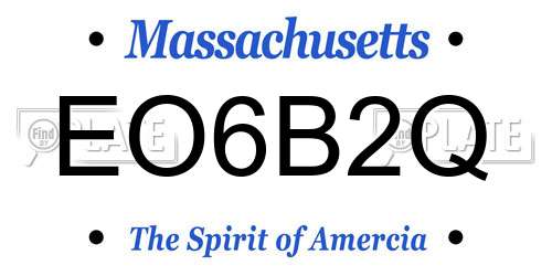 EO6B2Q Massachusetts License Plate