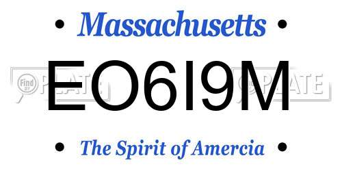 EO6I9M Massachusetts License Plate
