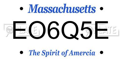 EO6Q5E Massachusetts License Plate