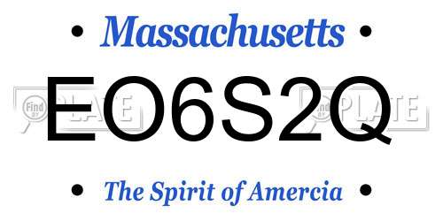 EO6S2Q Massachusetts License Plate