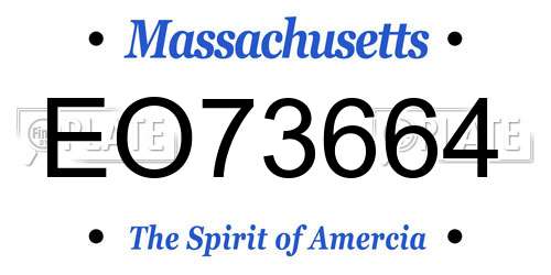 EO73664 Massachusetts License Plate