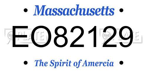 EO82129 Massachusetts License Plate